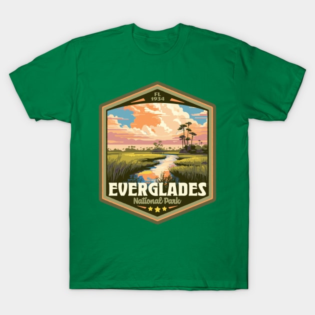 Everglades National Park Vintage WPA Style National Parks Art T-Shirt by GIANTSTEPDESIGN